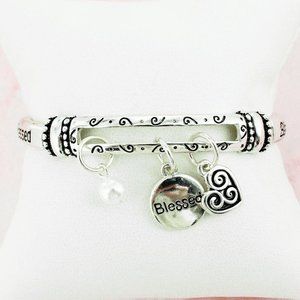 Charm Bracelet. Blessed. Silver. Stretch. New With Tags.